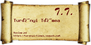 Turányi Tímea névjegykártya